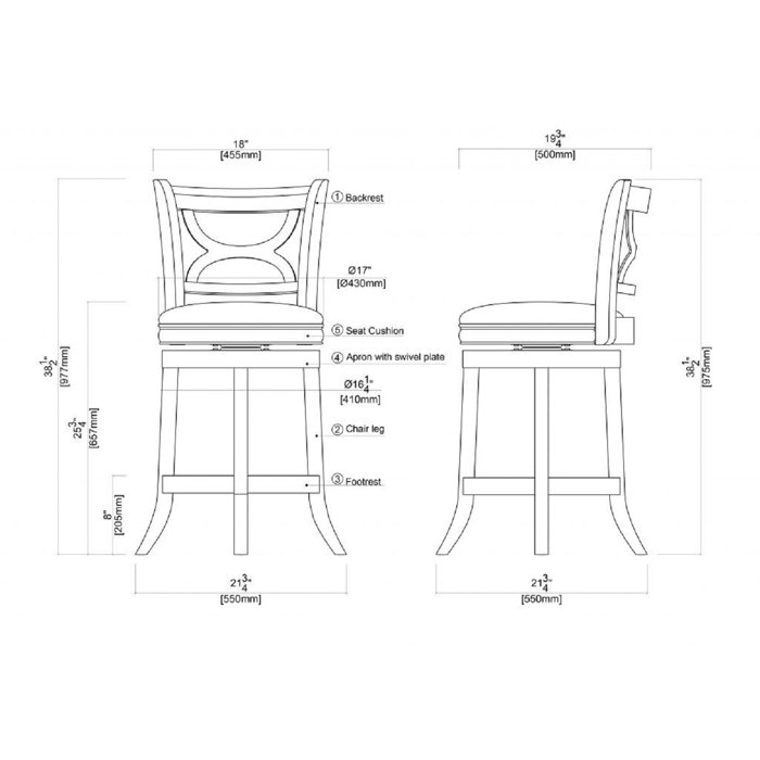 Three Posts™ Adelaida Swivel Bar & Counter Stool & Reviews Wayfair
